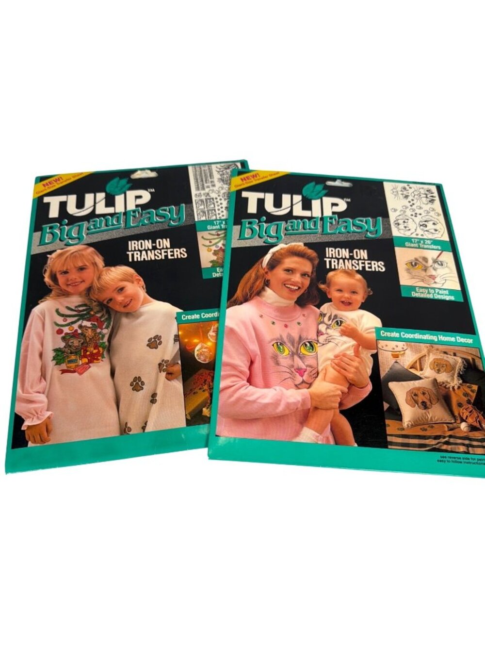 VTG 1992 Tulip Big Easy Iron-On Fabric Transfers GIANT Paint Craft Lot Set of 4 - Picture 2 of 16